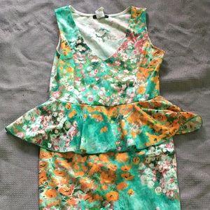 Multi color floral above the knee dress
